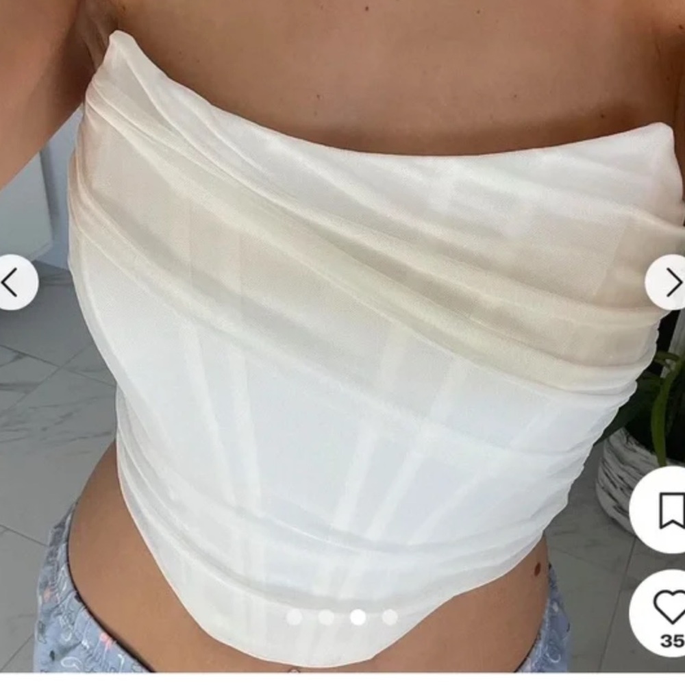 NWOT Superdown Cream Strapless Tank Top BRIDAL